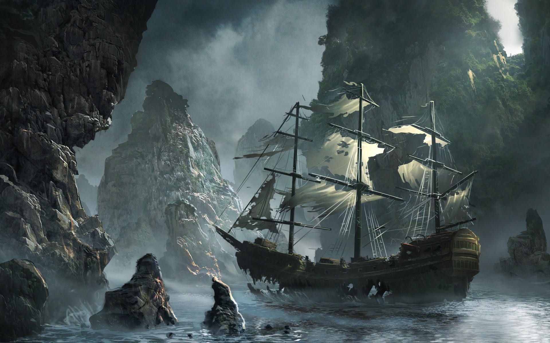 1001-ships-rocks-illustrations-artwork-sail-ship-abandoned-bay-sails-w