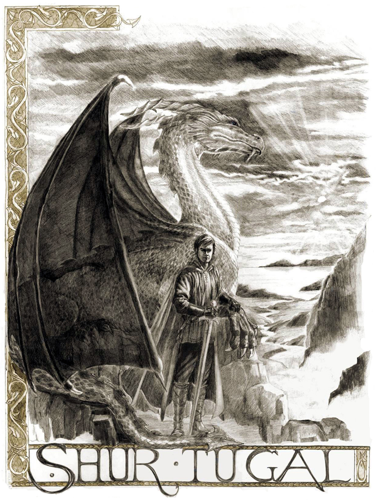 Christopher, as Eragon, alongside Saphira, by Kim Kincaid.