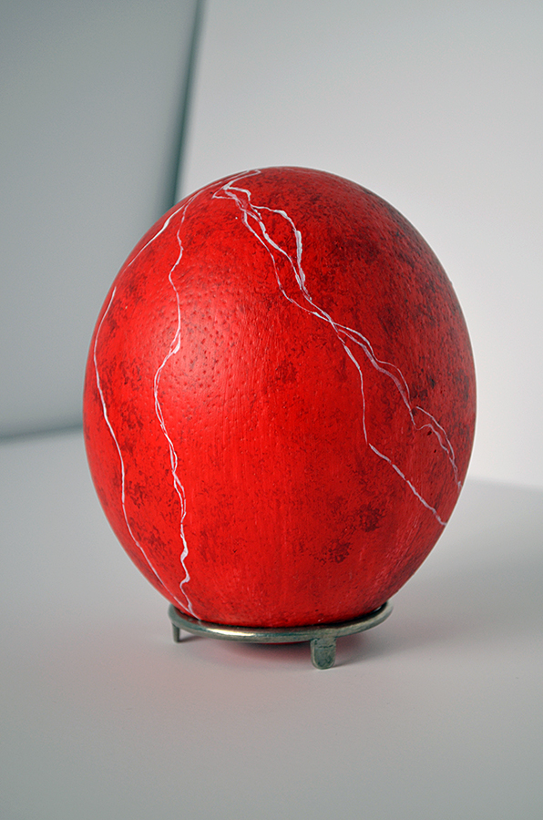 Painted Ostrich Egg