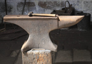 old anvil in workshop, Horst