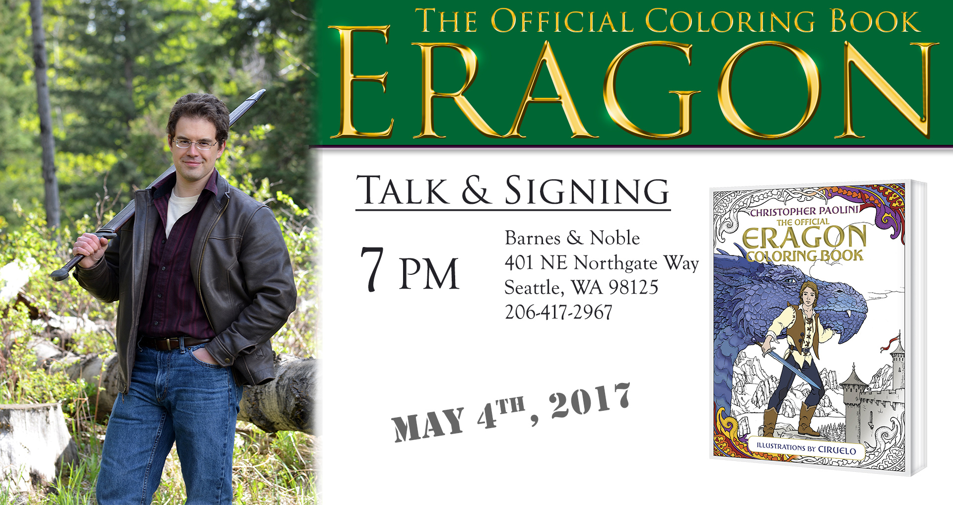 Christopher Paolini Coloring Book Tour - Seattle