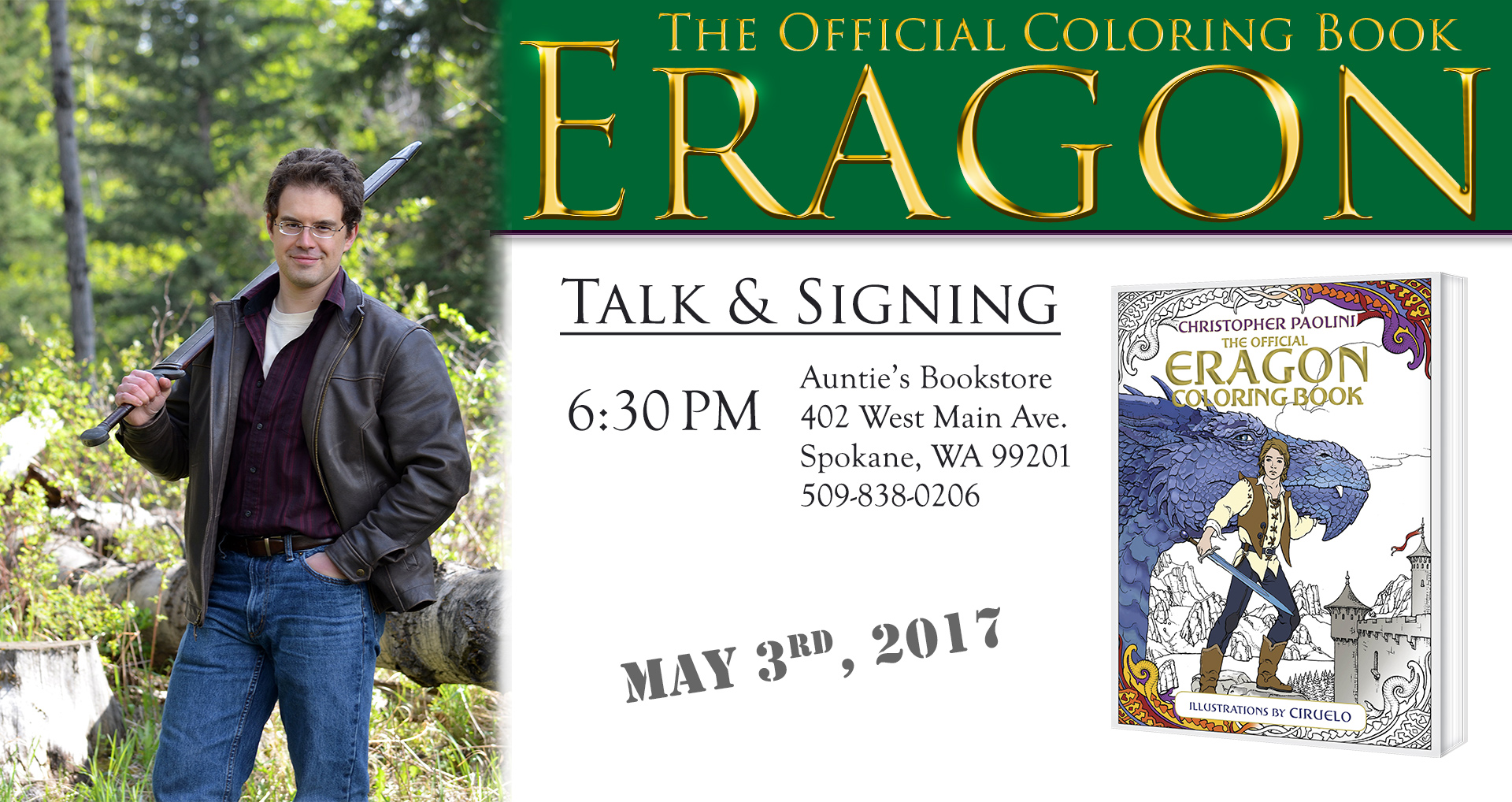 Christopher Paolini Coloring Book Tour - Spokane