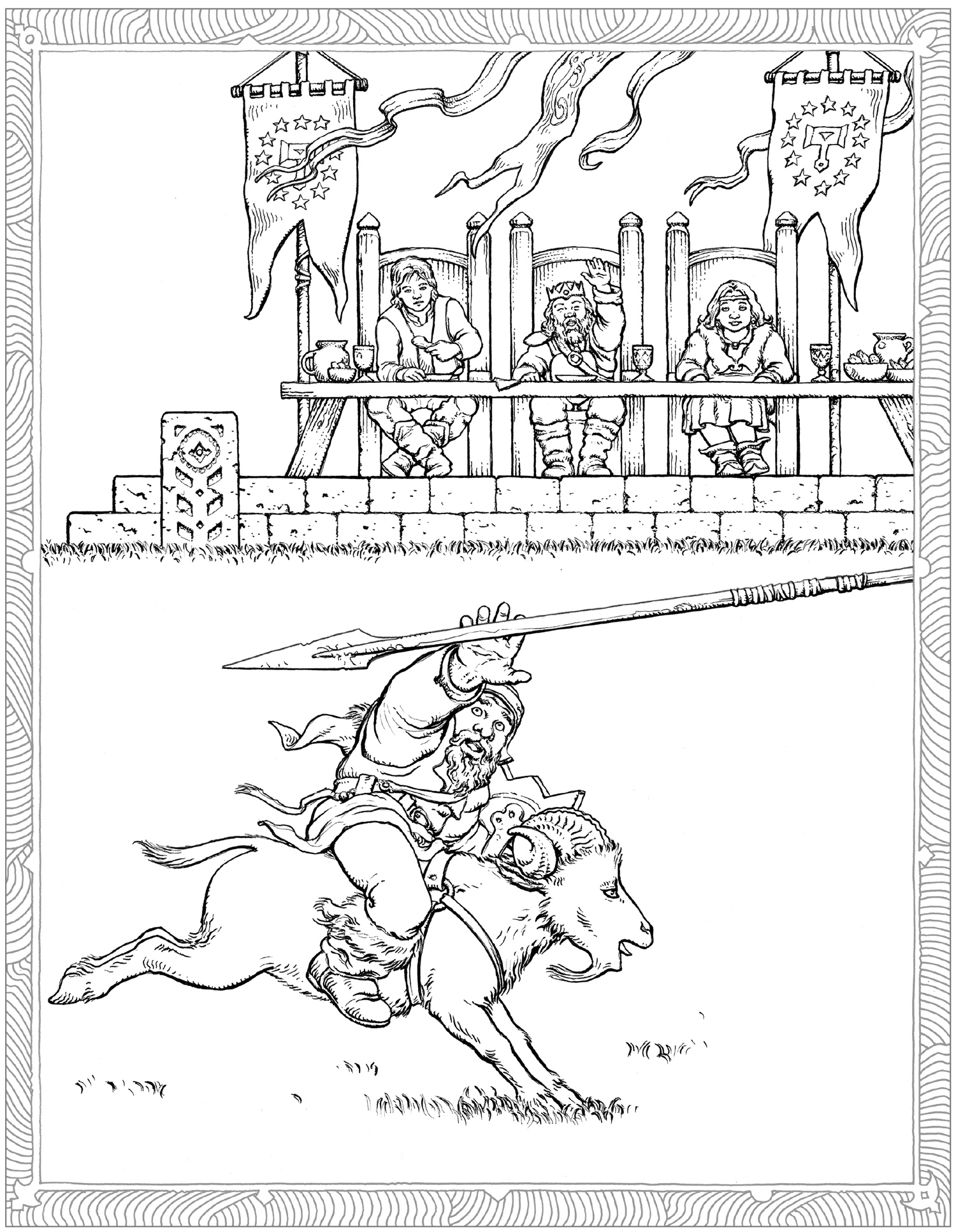Dwarf Games, Ciruelo Cabral, The Official Eragon Coloring Book, Orik, Eragon, Hvedra