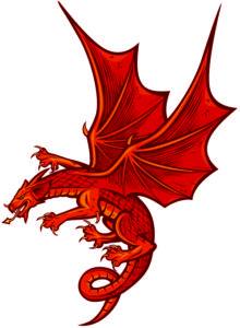 red dragon, thorn, clip art