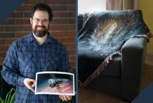 Galaxy Blanket and Wallfish Print