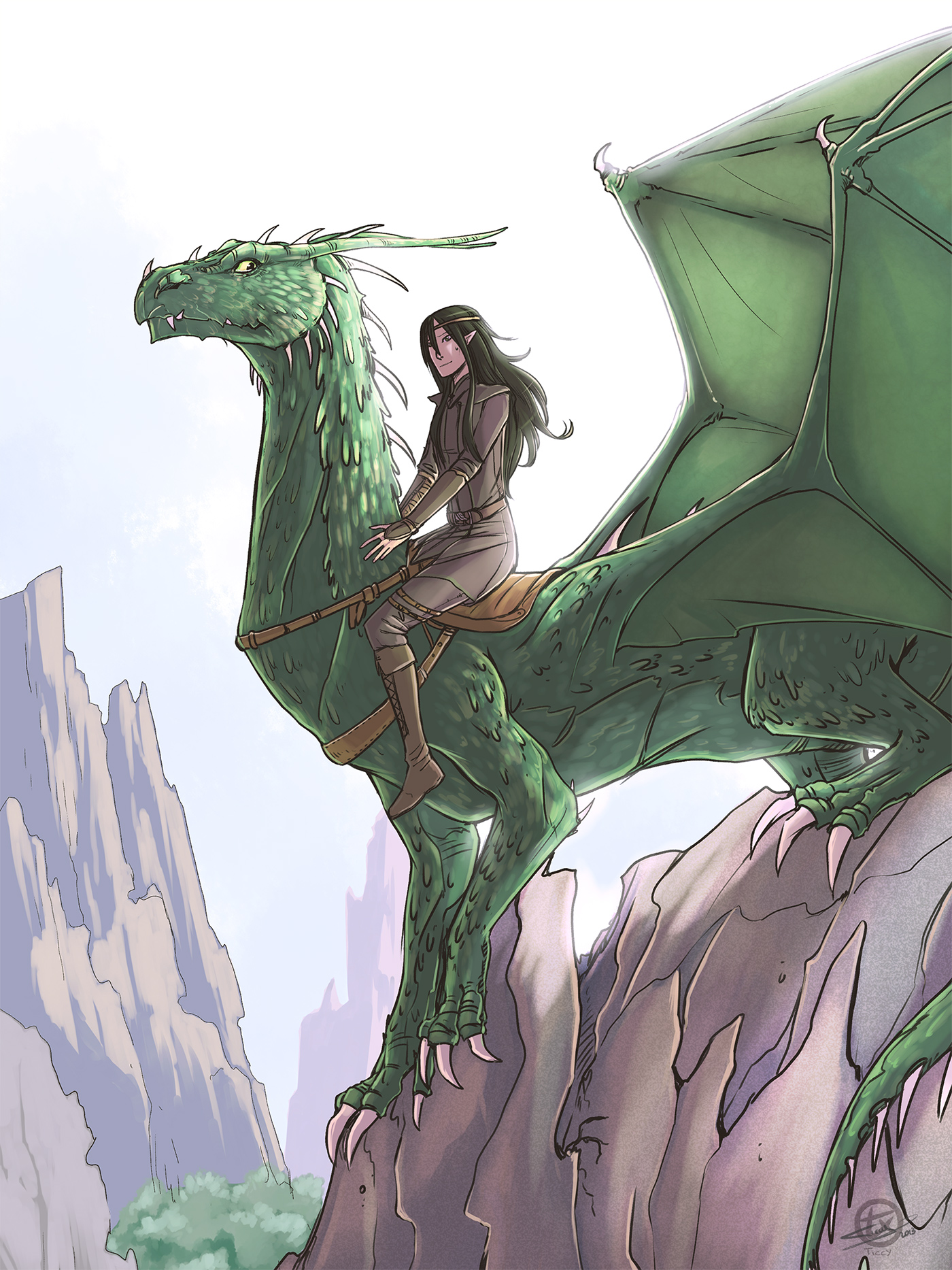 Arya and Fírnen by Ticcy