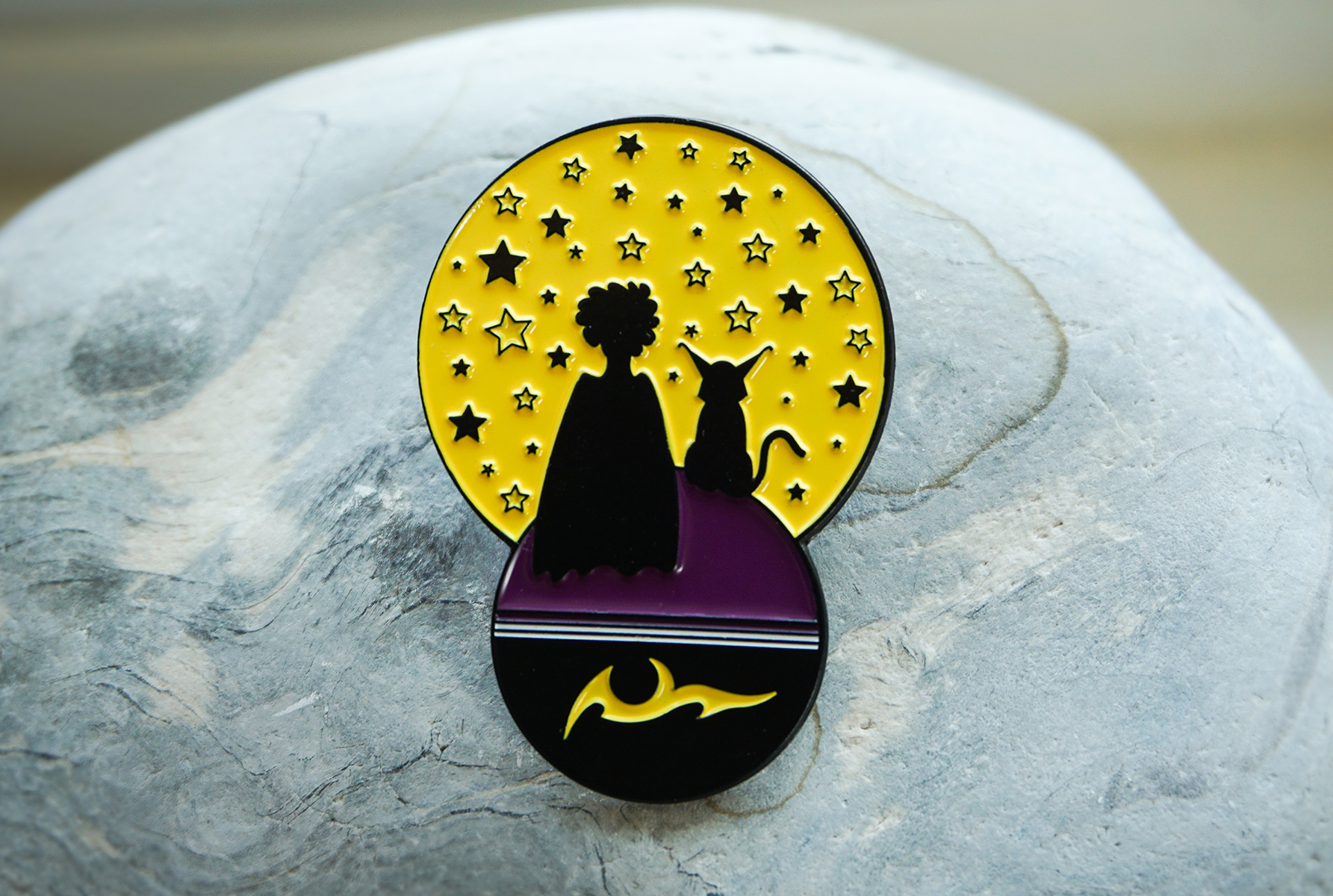 Witch and Werecat Pin