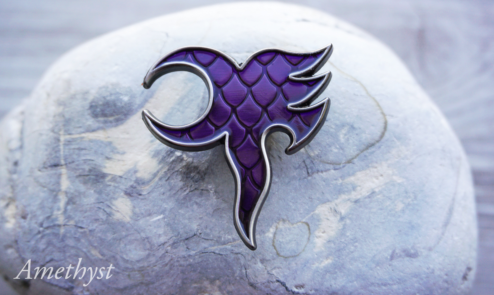 amethyst silver yawë pin